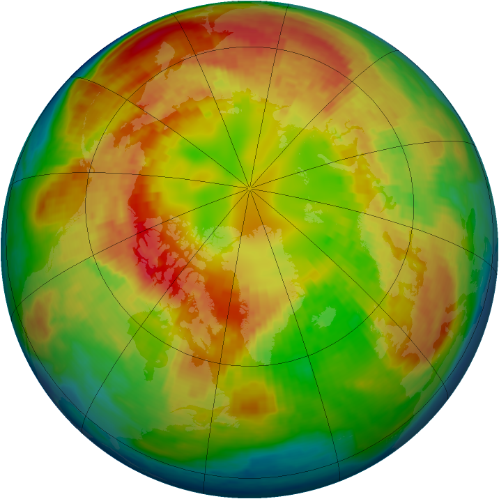 Arctic ozone map for 28 February 2004